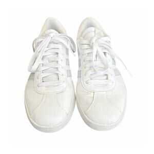 Adidas Court 3.0 Classic Skate Inspired Shoes Sneakers white with Blue Stripes